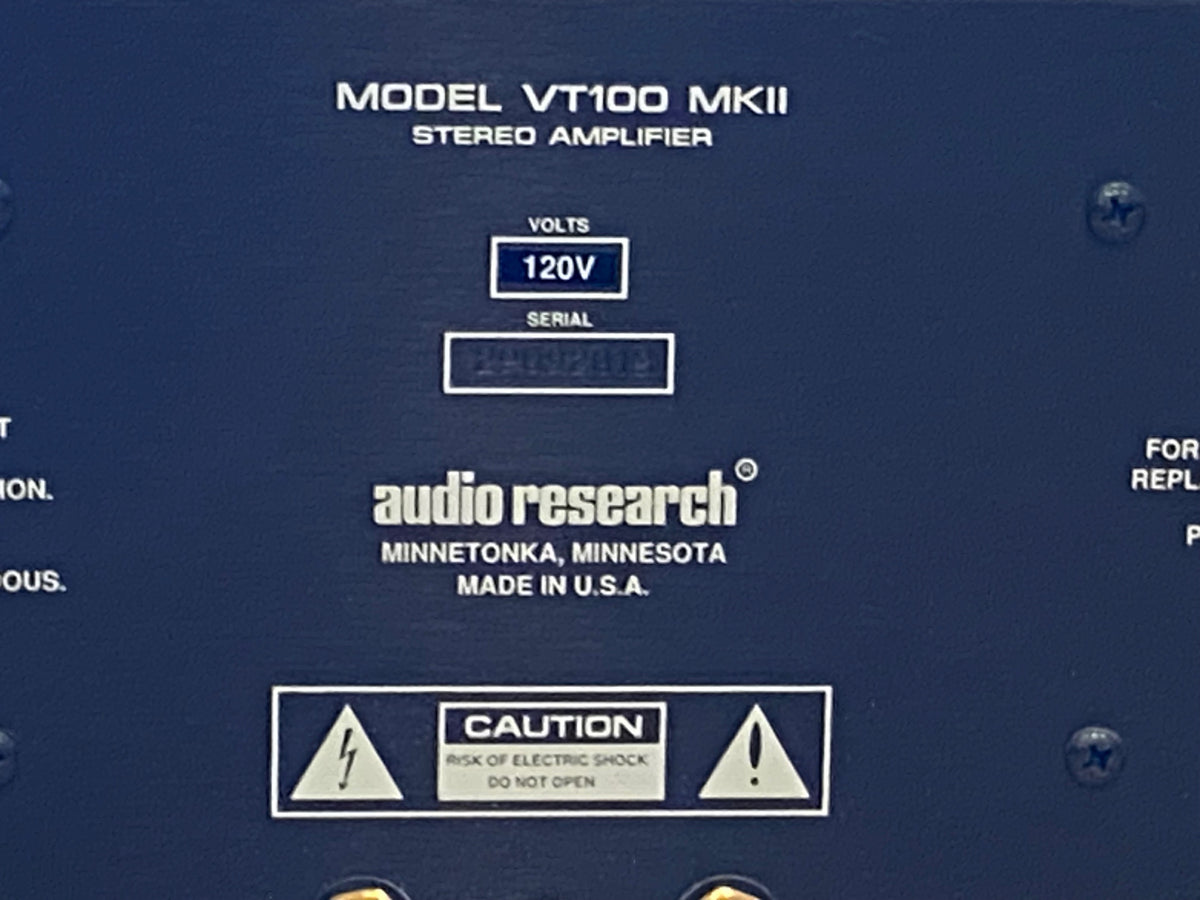 Audio Research VT100 MkII stereo tube power amplifier, photo 5 of 10