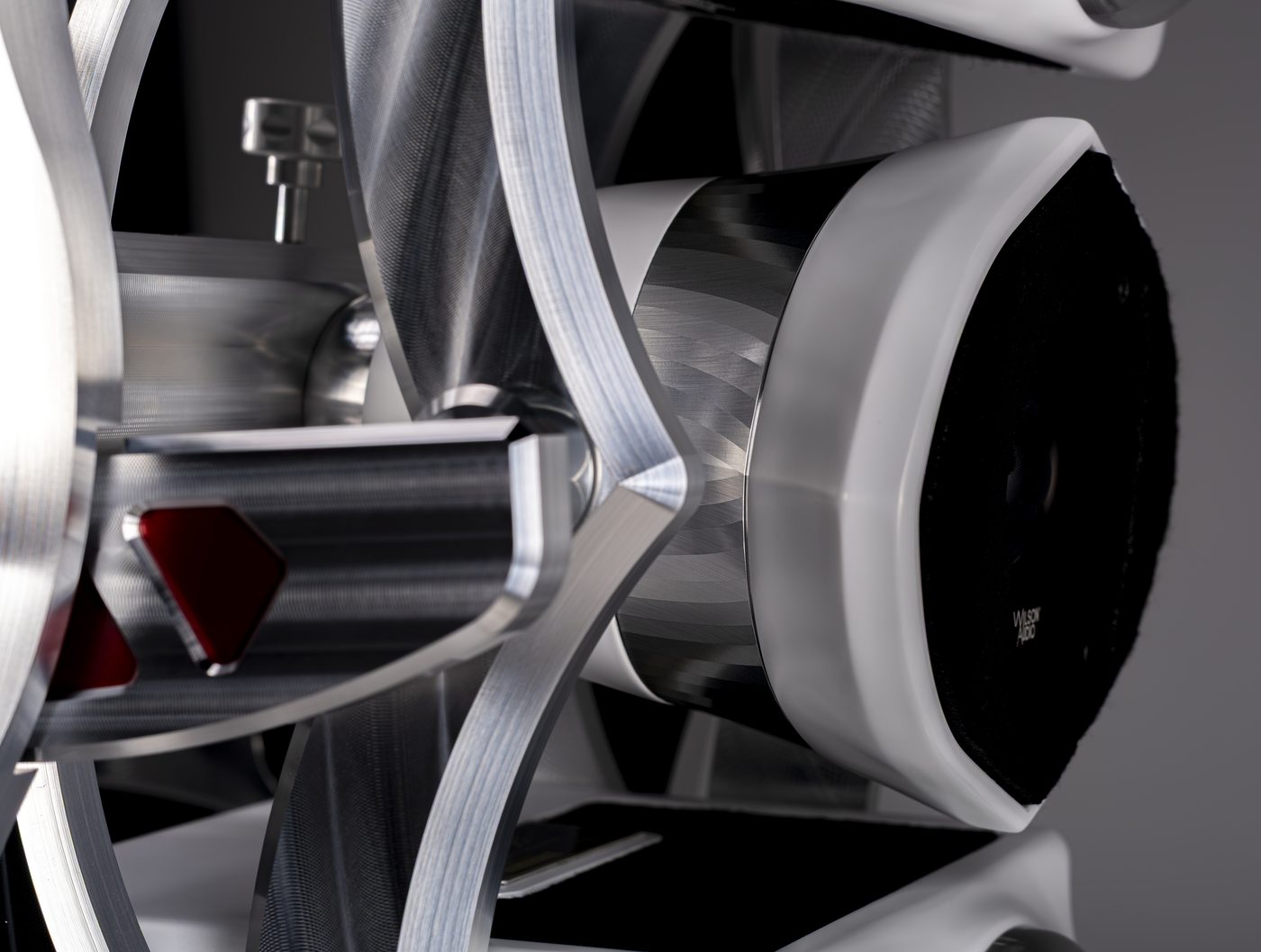The linear adjustable tweeter module on an Autobiography in Ethereal White Satin