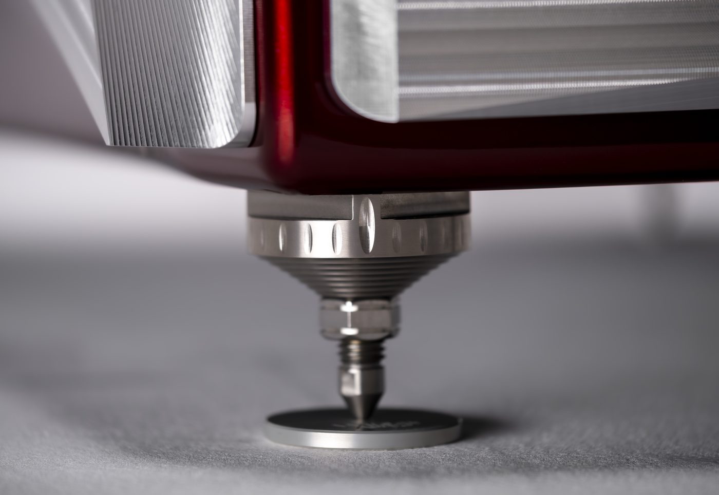 A Wilson Audio Acoustic Diode under an Autobiography in Crowned Rose