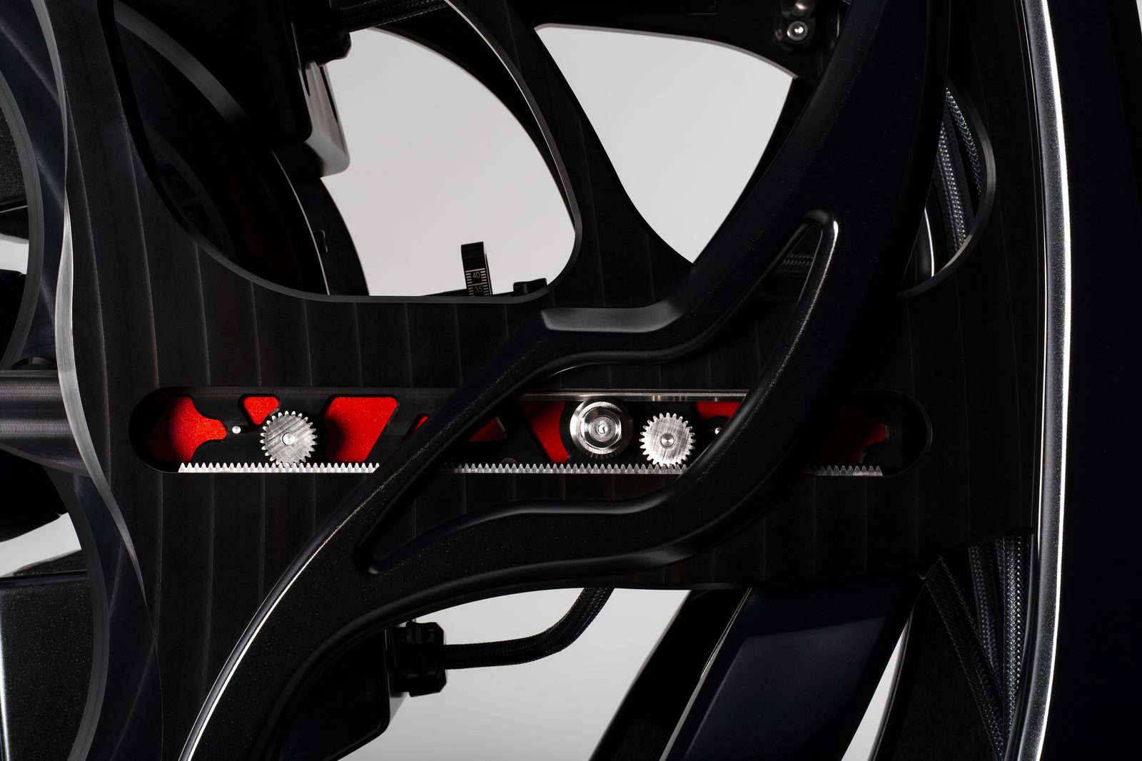 The module alignment sled gears and calibrated scale on an Autobiography in New Zealand Black Sand Satin
